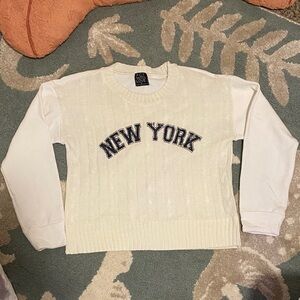 Women's Cream 'New York' Crew Neck Sweater